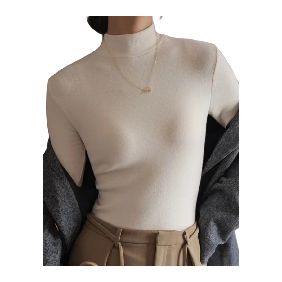 【杨萍专属】小个子定制款半高领薄绒打底衫内搭秋冬修身百搭上衣