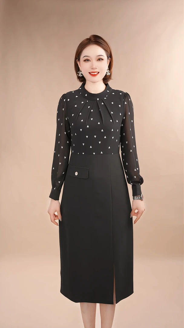 【薇薇自在】 B高端大码原创遮肉显瘦连衣裙 发顺丰 6185