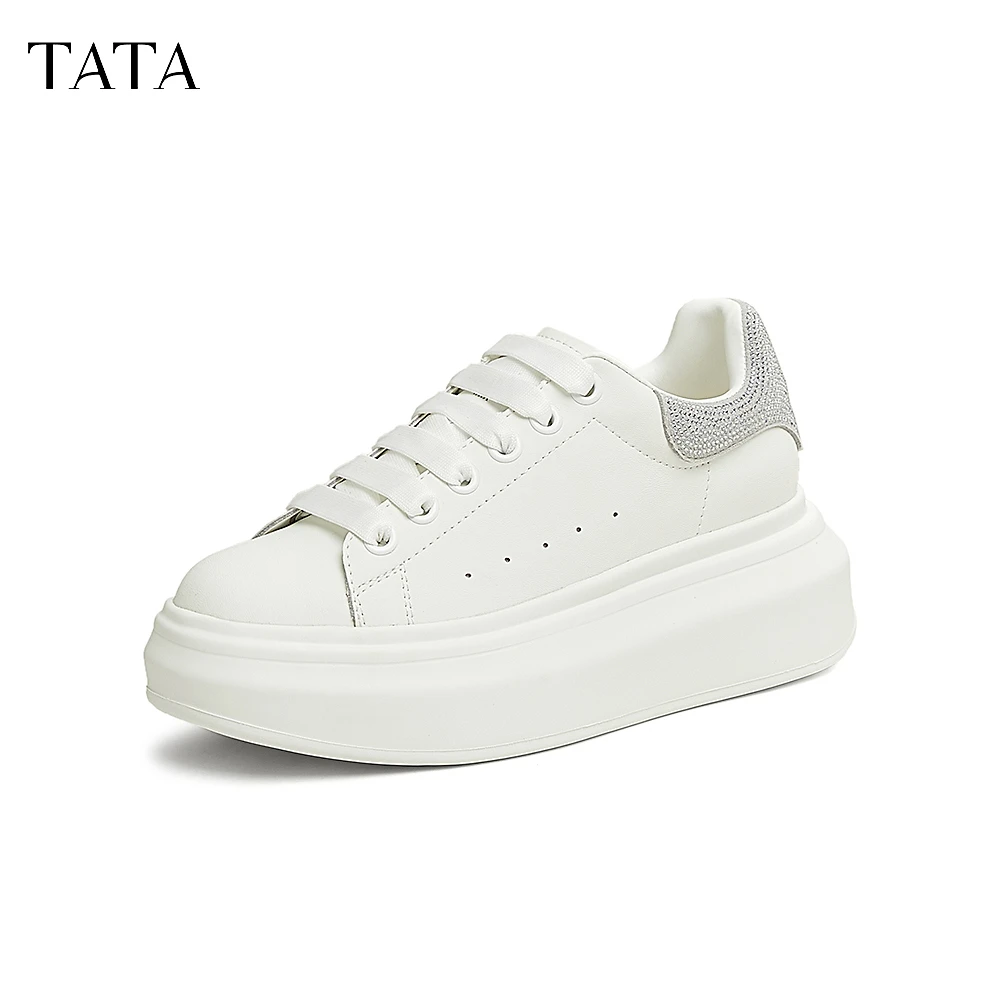 Tata他她奶油泡泡厚底小白鞋女增高松糕鞋板鞋女2025春新WU503AM5