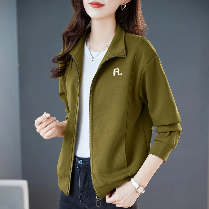 宽松休闲开衫2026春季新款薄款时尚洋气外套显瘦百搭女上衣立领