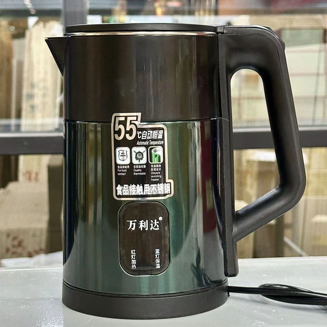万利达快烧电热水壶烧水壶家用耐用双层防烫保温自动断电开水壶
