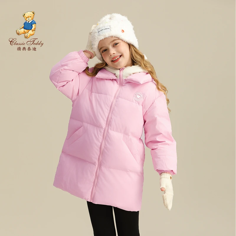精典泰迪儿童羽绒服女童保暖外套TD2404Y999YF