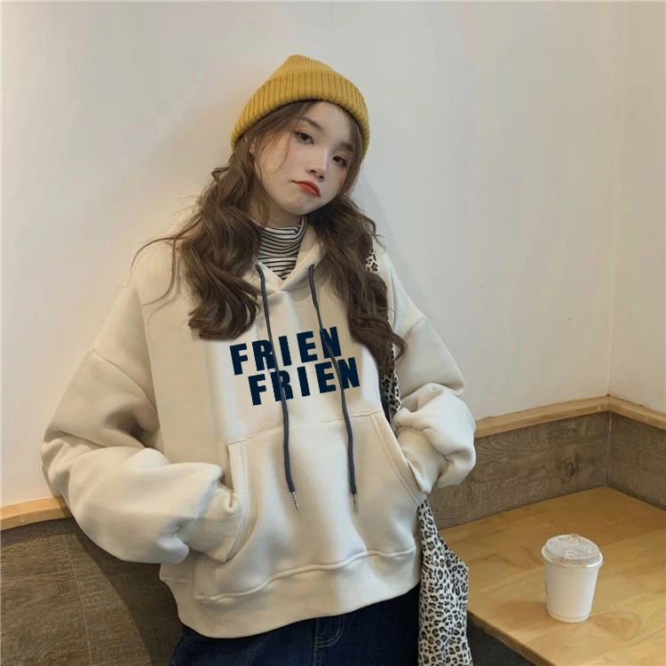 秋冬季新款韩版小个子150cm学生宽松加绒加厚外套短款卫衣女潮ins