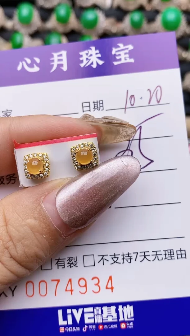 【闪购商品】翡翠耳饰银S925镶嵌/4934