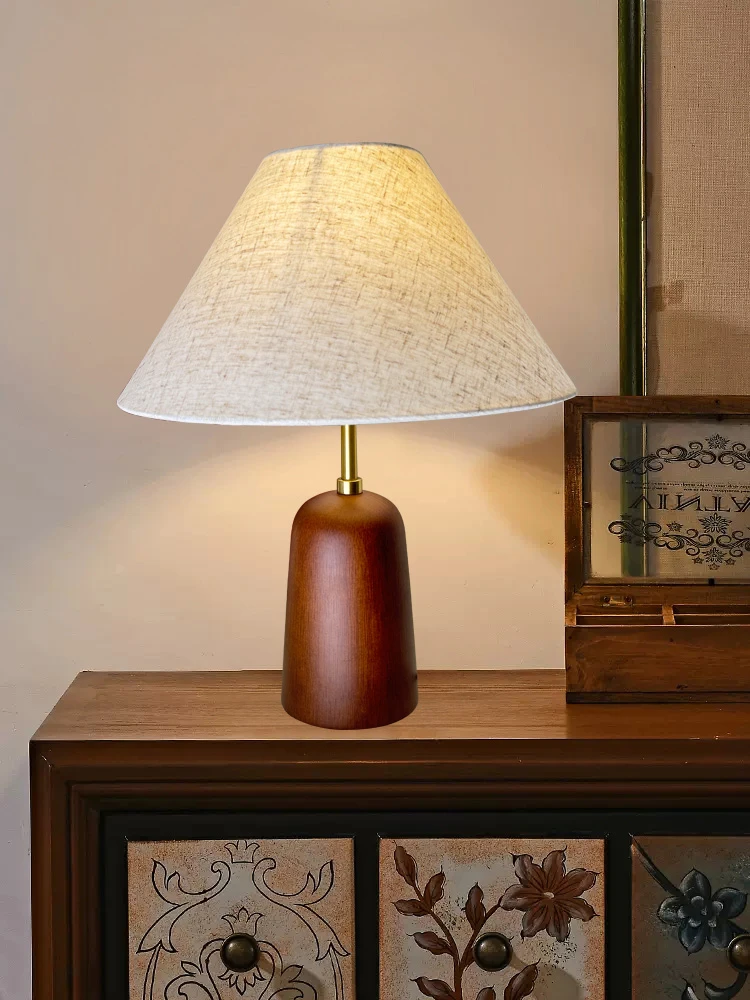 中美法式复古实木台灯简约古典卧室床头客厅书房餐厅氛围护眼台灯