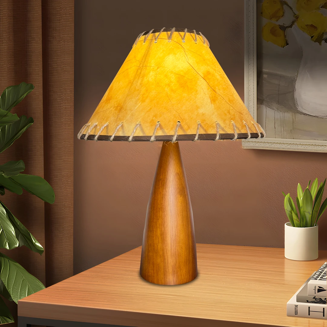 复古床头台灯实木美式卧室床头创意客厅书中式房读书写字护眼台灯