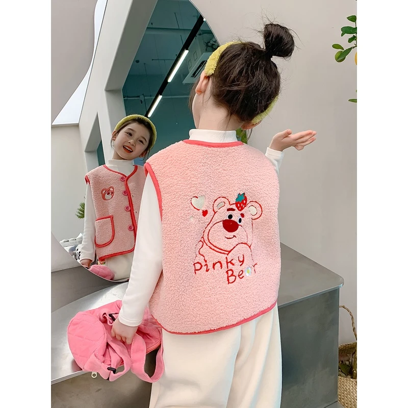 女童加绒马甲春秋款2024新款女宝宝洋气外穿背心秋冬季秋装冬装