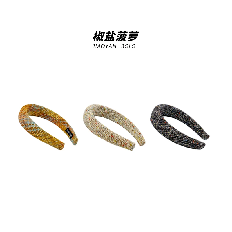 椒盐菠萝【复古法式】小香风百搭面料文艺甜美简约气质发箍