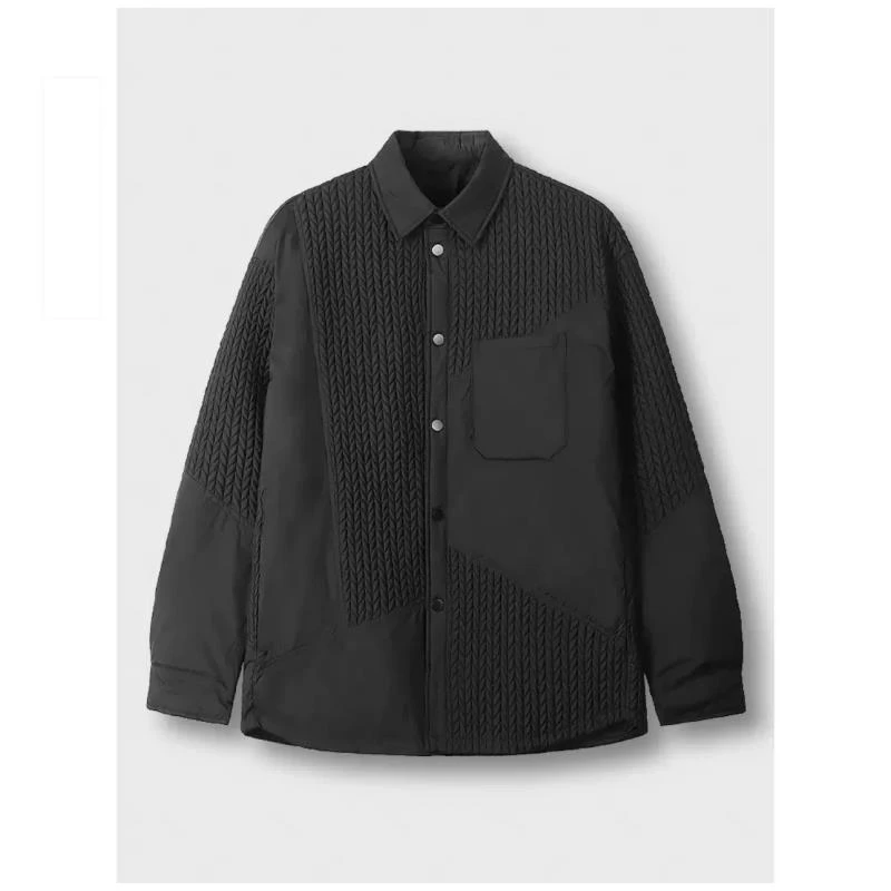 2302冬季新款设计感麦穗拼接羽服百搭男女同款外套