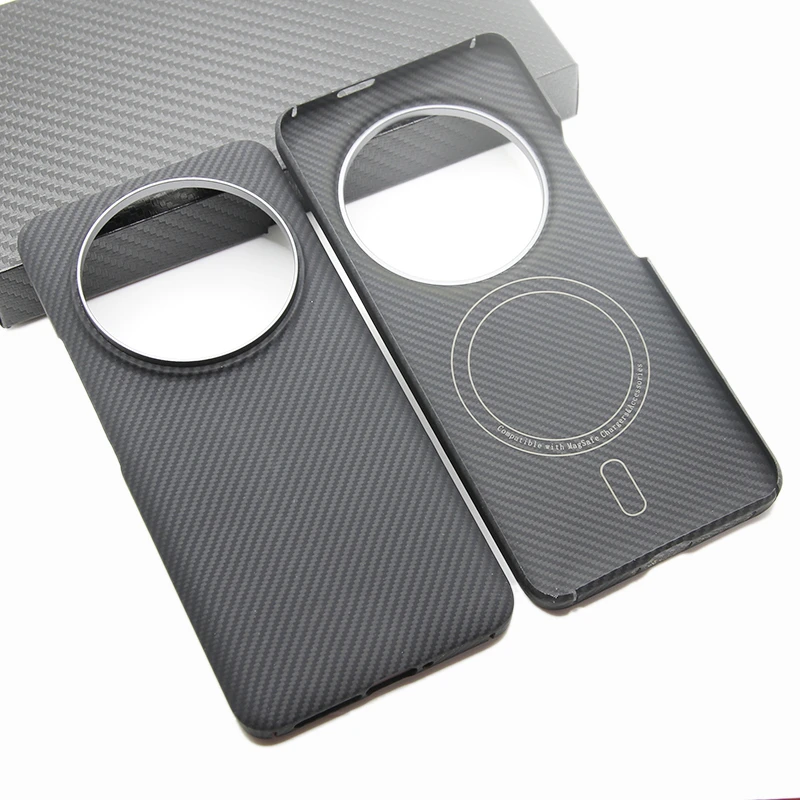 适用小米14Ultra超轻超薄600D凯夫拉碳纤维Magsafe磁吸商务手机壳