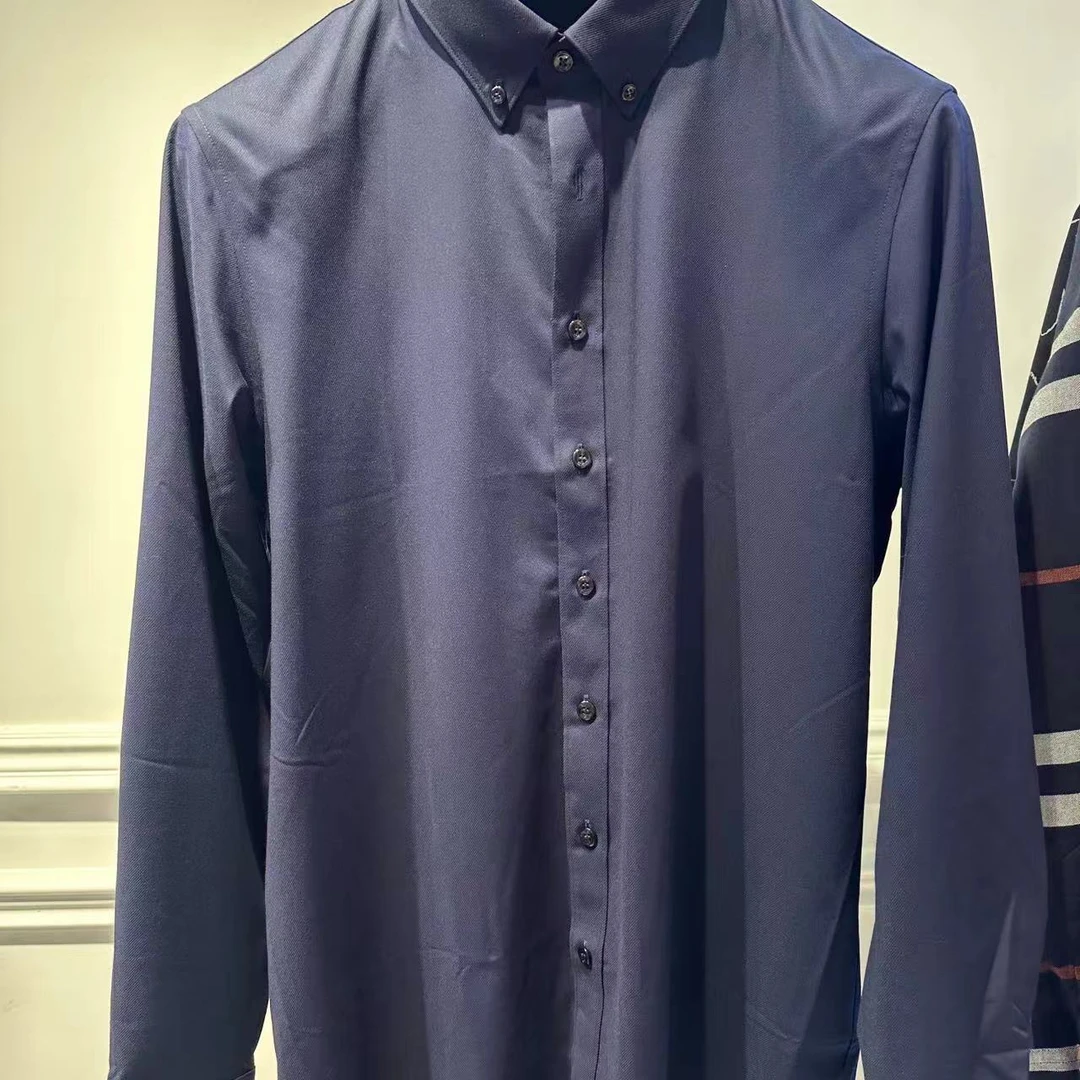 男士春秋新款商务时尚休闲纯色衬衫