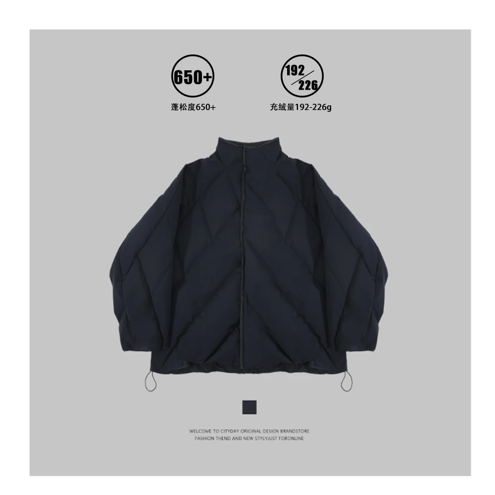 CityDay【楠哥】cleanfit 云暖绗缝 半高领 皮条包边羽绒服男 8293