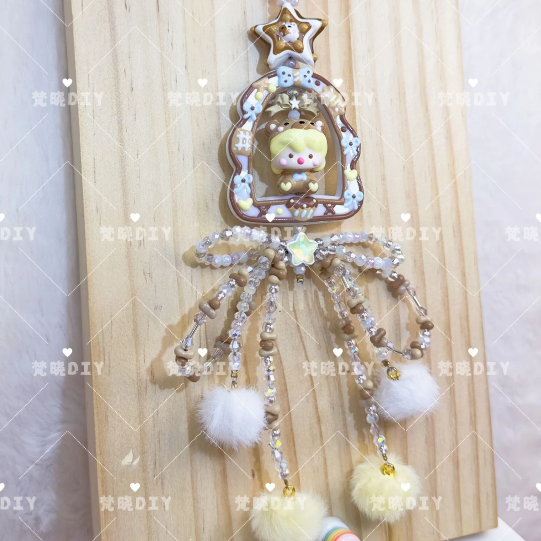 【手绘捏捏】DIY串珠手绘珠彩绘珠手机链配件亚克力手工