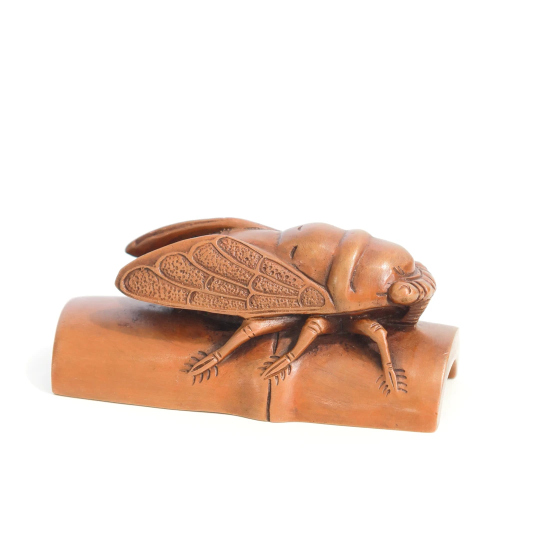 全铜    竹蝉镇纸摆件