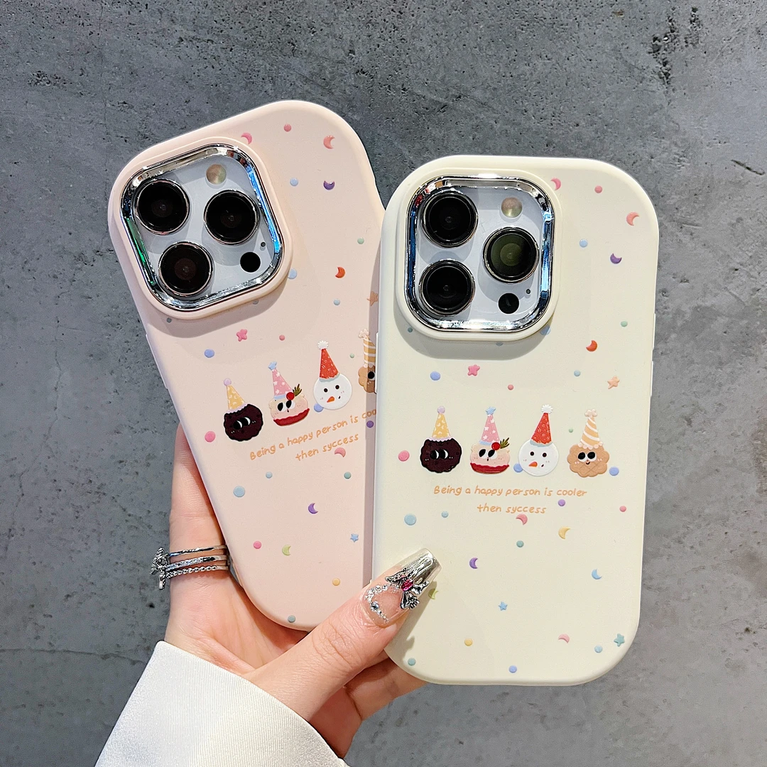 银镜小胖墩适用苹果15/iPhone/华为手机壳包边个性保护套网红创意