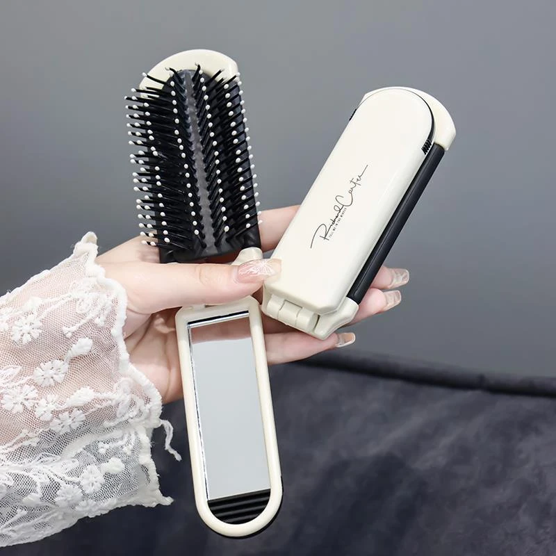 可携式折叠梳迷你气垫梳气囊梳女带镜子随身旅行高颜值小梳子按摩