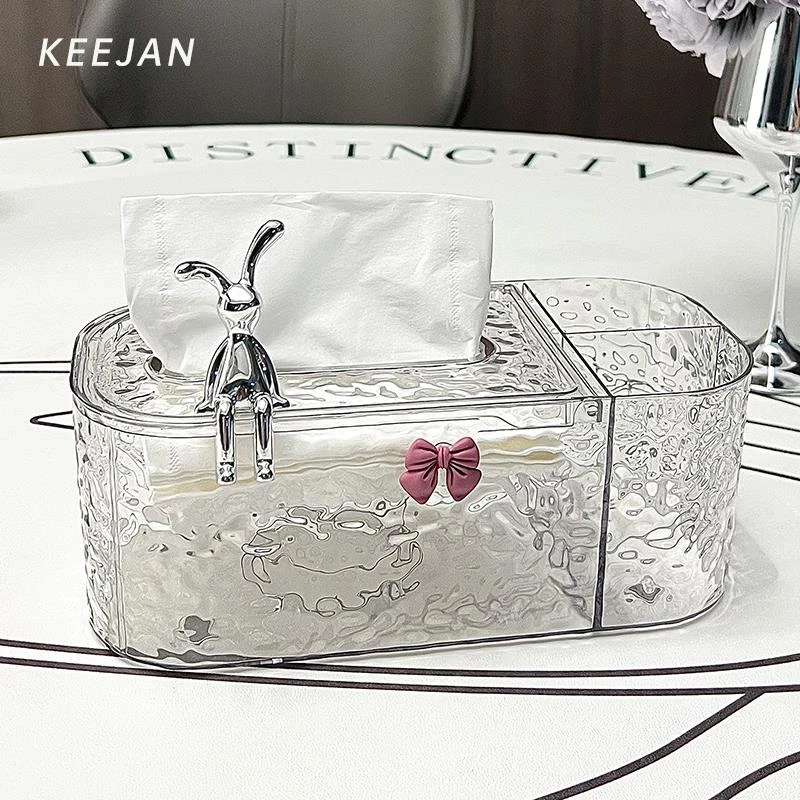 抽纸盒客厅家用纸抽盒高档轻奢遥控器收纳多功能创意纸巾盒高级感