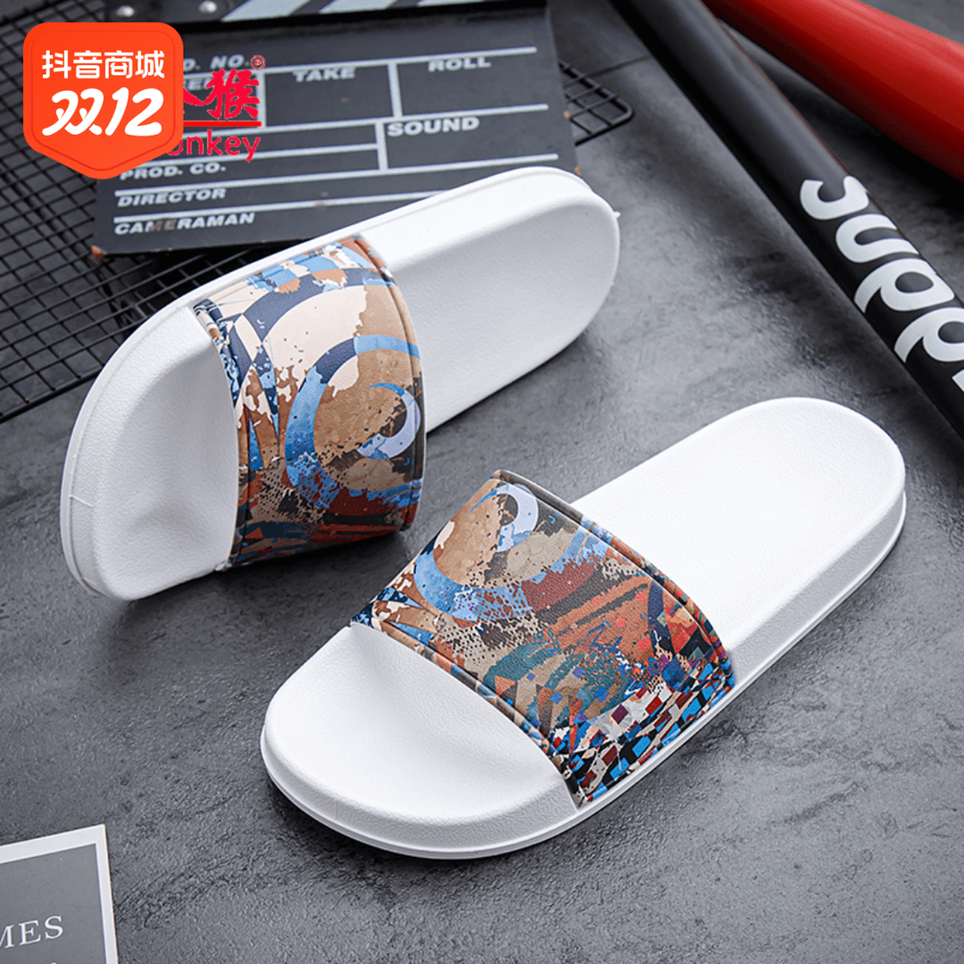 公猴拖鞋男2023新款秋季外穿休闲透气一字拖男士网红超火软底凉拖