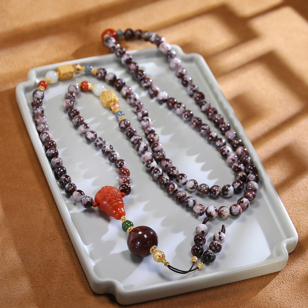 大唐千禧 陨铁石多圈原创设计款项链X25771-8