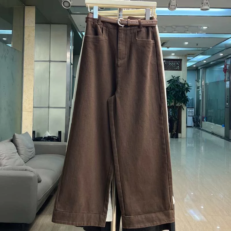 11秋冬季装新款显瘦洋气韩版气质高腰网红休闲轻奢裤子薄绒