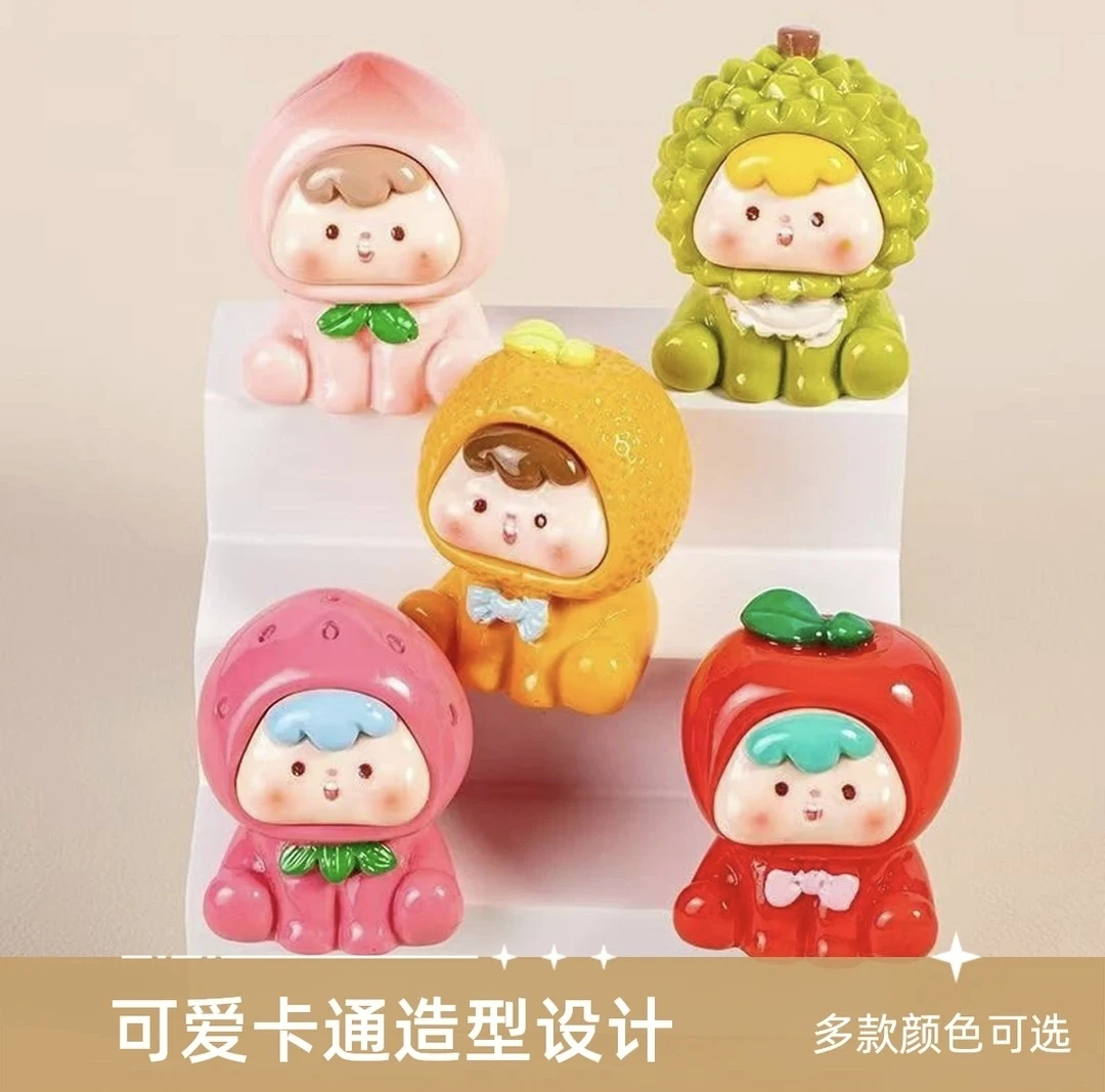 （玩法一）可爱创意树脂立体水果崽崽实色透色夜光DIY摆件挂饰