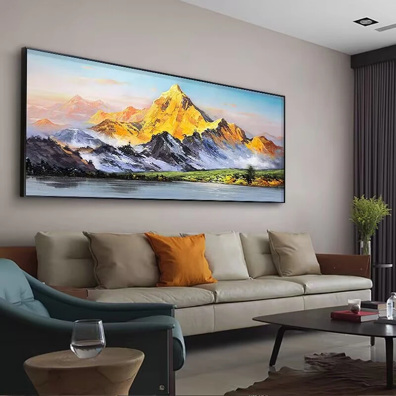 轻奢大气客厅装饰画中式沙发背景墙金山挂画北欧现代简约卧室壁画