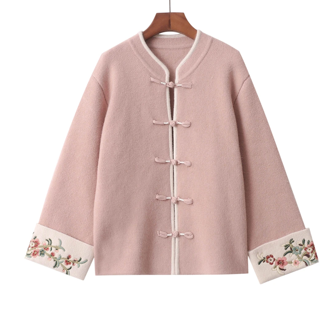 【蝶恋花】复古中式手工盘扣加厚外套秋冬对襟立领长袖上