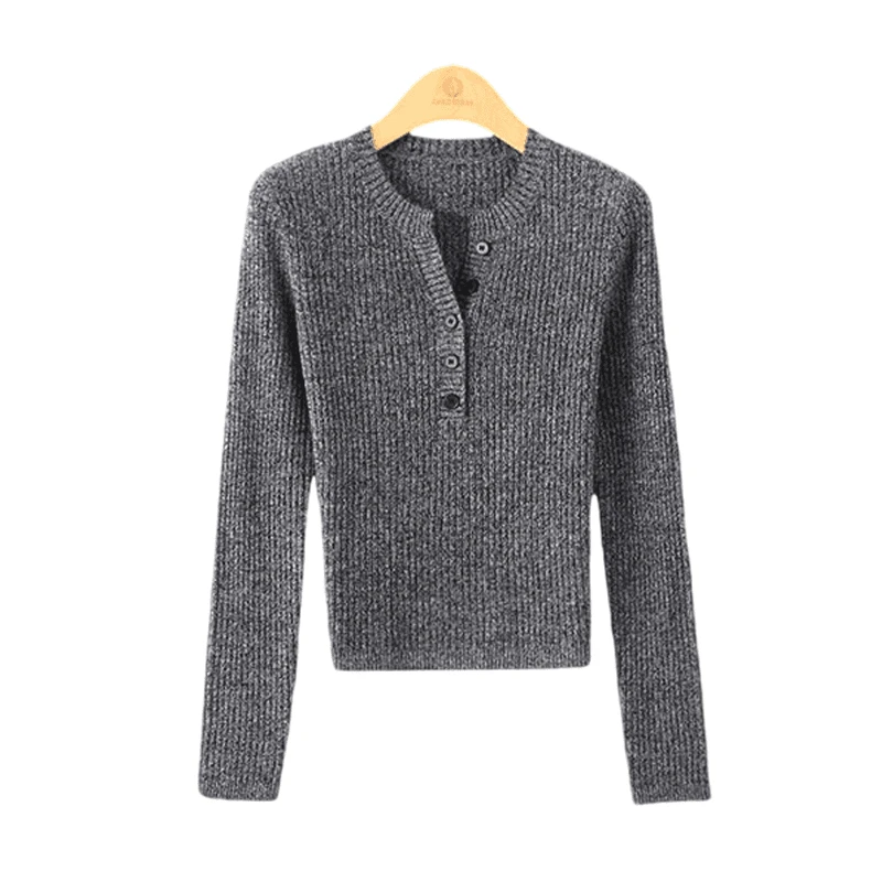 初秋新款高级感2024休闲新款v领女装长袖上衣百搭毛衣针织打底衫