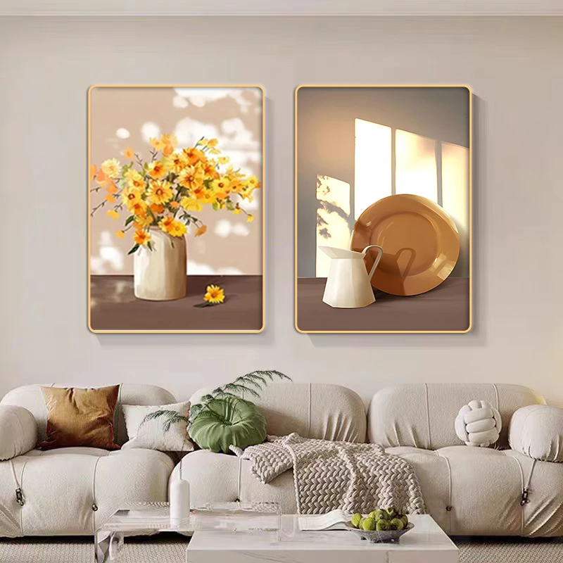 优品【新人新福利】福利竖款挂画-餐厅挂画简约晶瓷现代