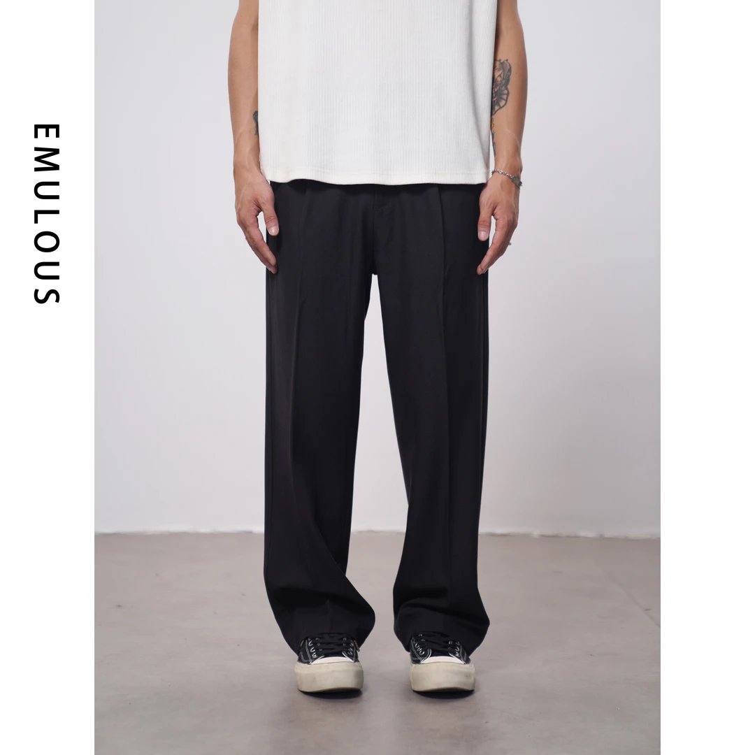 EMULOUS新款百搭日常休闲时尚宽松直筒西裤男情侣直筒长裤休闲裤