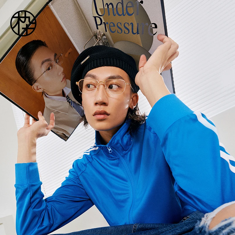 MUJOSH/木九十质感时尚半框眼镜网红时尚复古超轻黑框MJ101FJ007