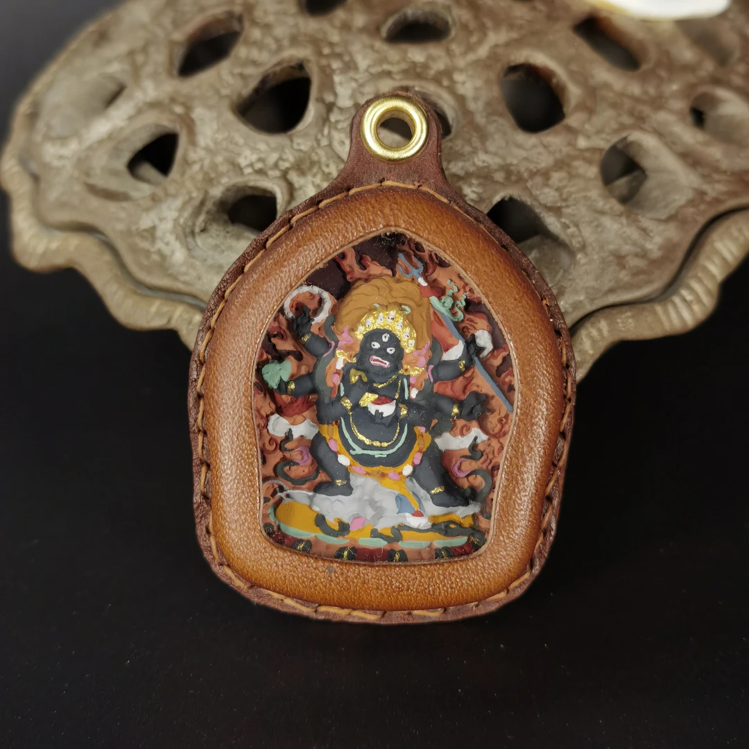 创意饰品 F 黑天吊牌 皮壳 藏式民族风 复古百搭