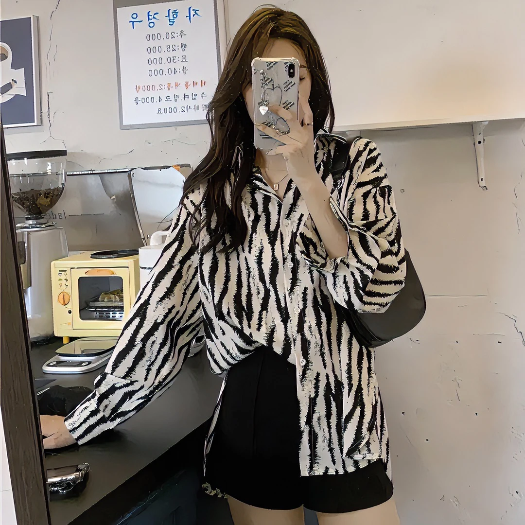 大林自制-春夏新款斑马条女士高端衬衫女款外穿防晒衫空调衫女