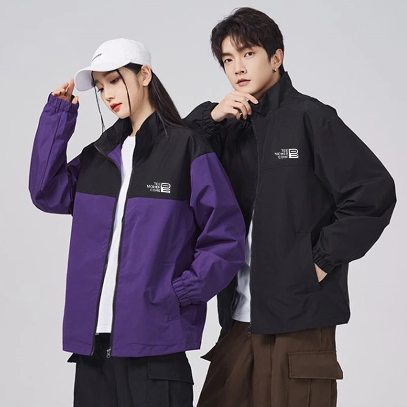 户外运动立领冲锋衣外套男女春秋宽松休闲户防水百搭情侣装
