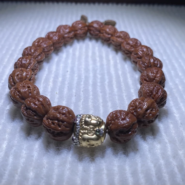 核仆人文玩 核桃核雕 京八棱手串尺寸1.3