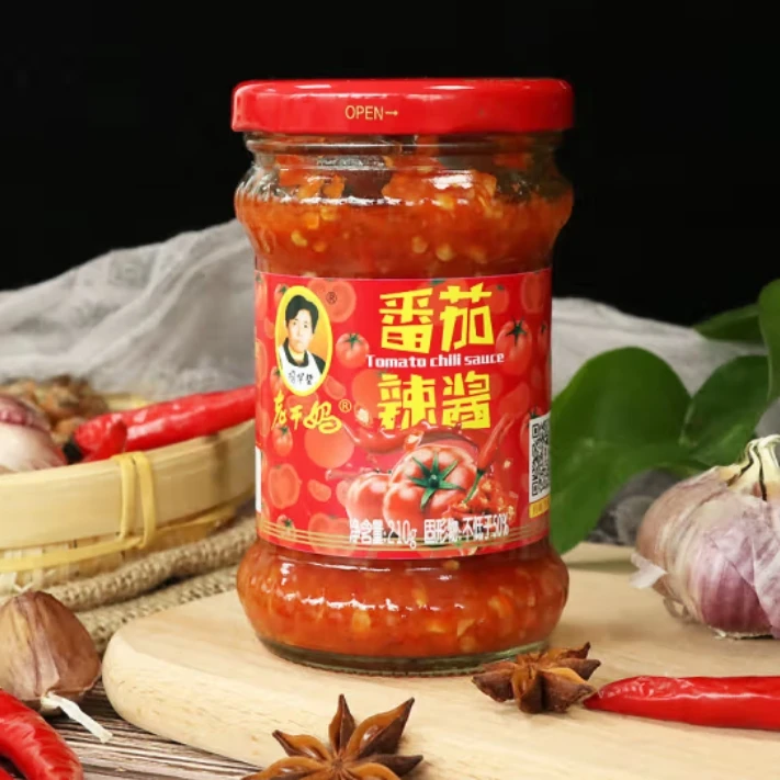 老干妈210g番茄辣酱辣椒酱香辣凉拌酱拌面酱番茄辣酱厨房调味品