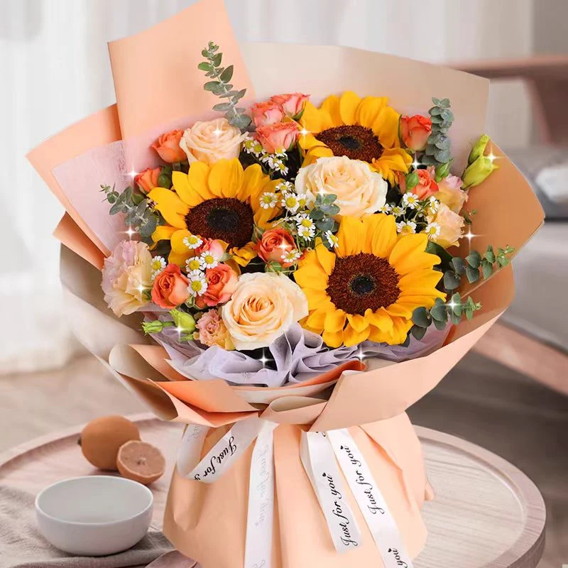 【一路生花】3朵向日葵花束鲜花速递全国同城配送老师送同学毕业 鲜花小时达全国同城配送送花上门