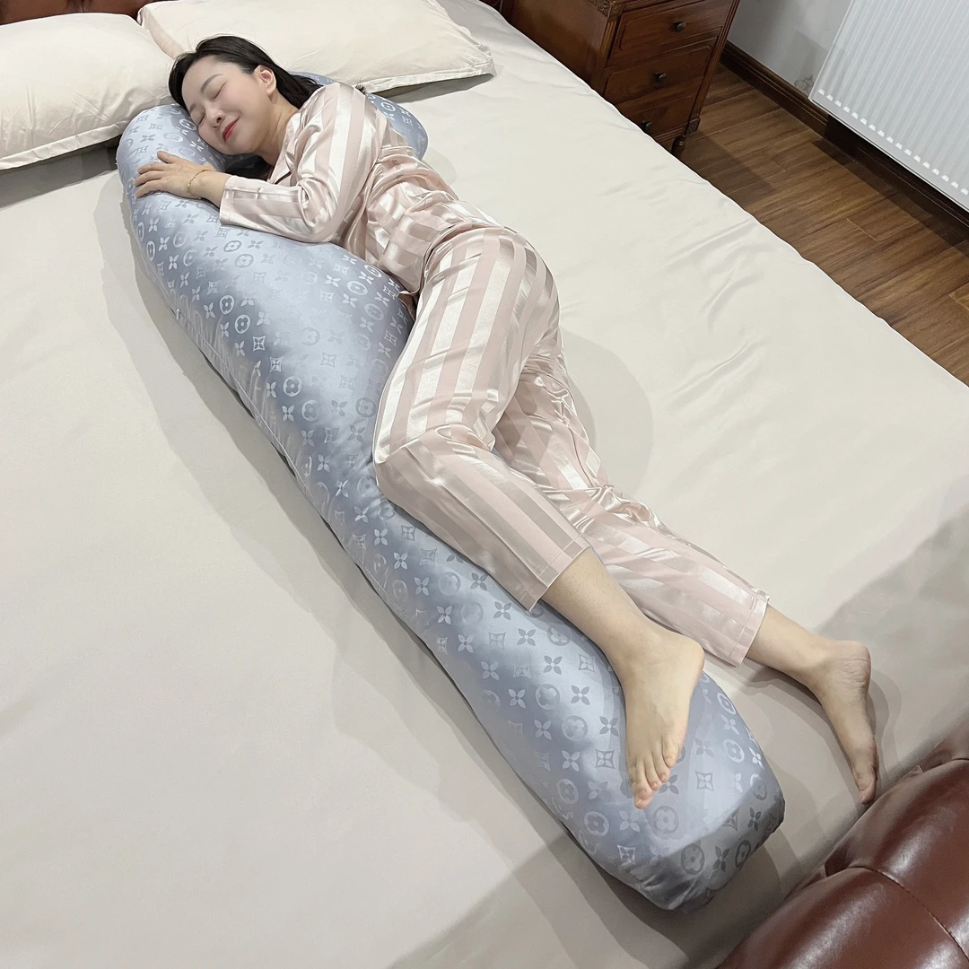 贡缎提花侧睡夹腿枕长条抱枕女生睡觉专用男士靠垫卧室床头靠枕头