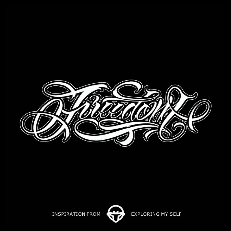 自由奇卡诺软花体字草本纹身贴纸防水持久百搭男女款花臂果汁R375