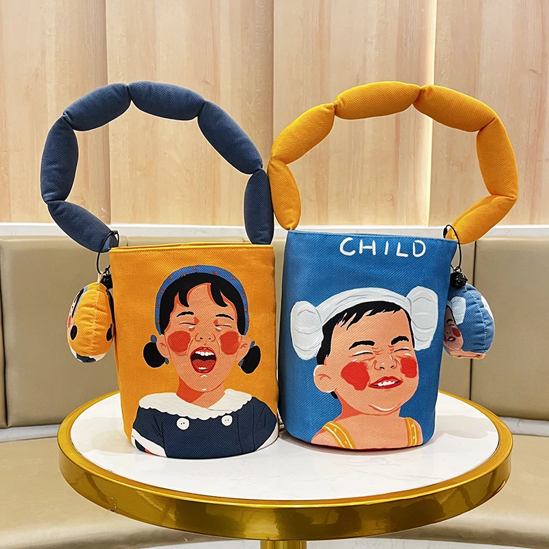 罗绮 x 姚醒醒 插画师联名款水桶包包单肩手提袋新款大容量