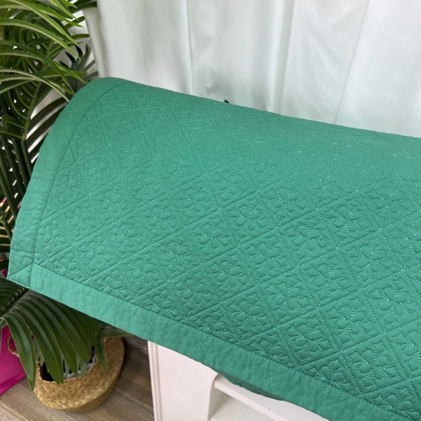 高颜值纯棉纯色榻榻米大炕床盖三层夹棉绗缝加厚