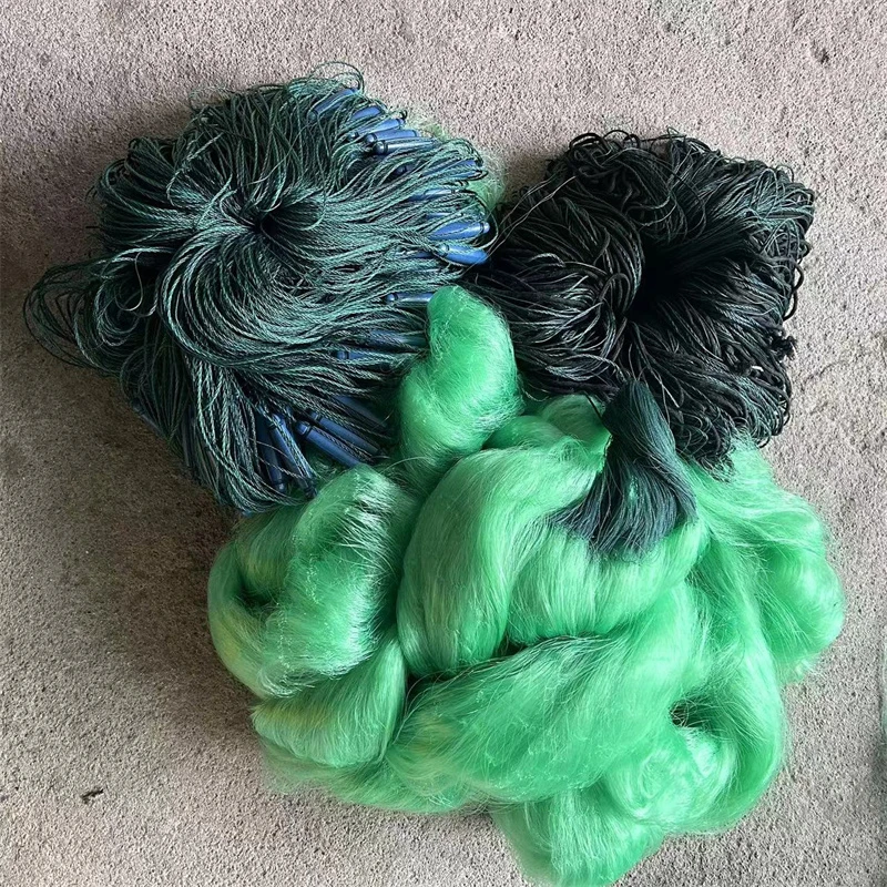 三层渔网粘网丝网捕鱼网8米10米15米20米高3--8指100米加重包坠