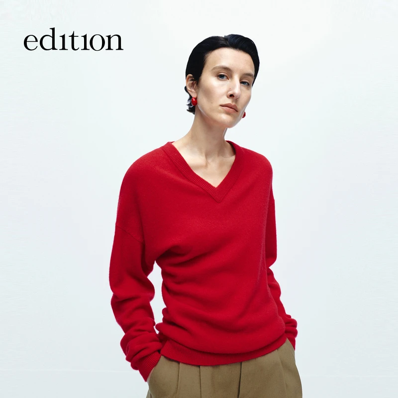 【商场同款】edition冬季年衣山羊V领软糯毛衣#EBD4SWT010