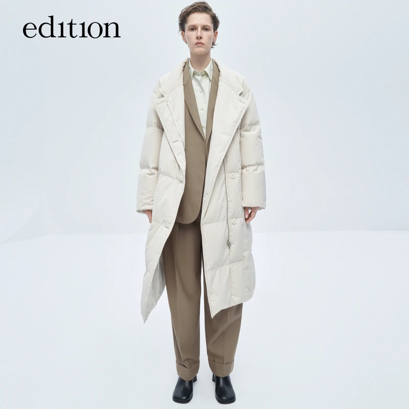 【商场同款】edition冬季廓形西装领长款时尚好羽绒服#EBC4EINK03