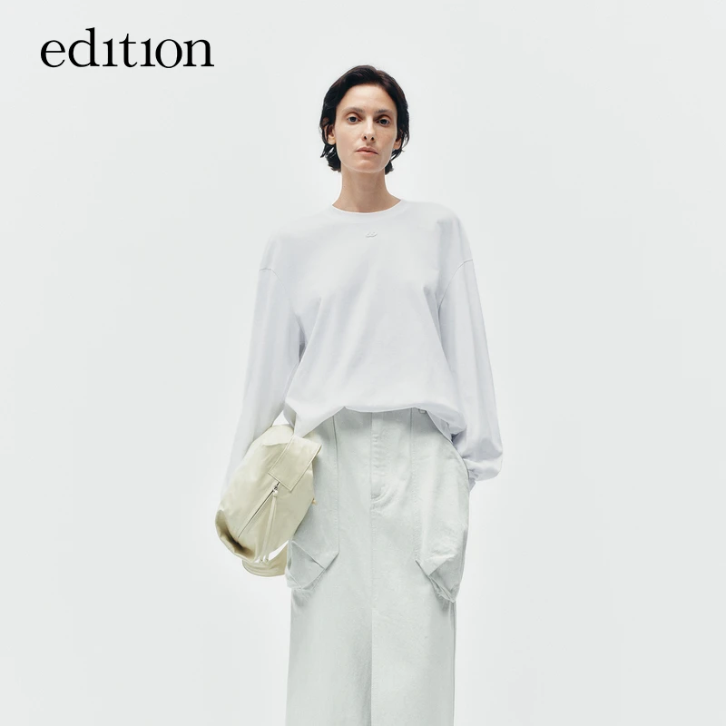 【E+云朵系列】edition秋款高能感茧型长袖T恤#EBD3TEE003