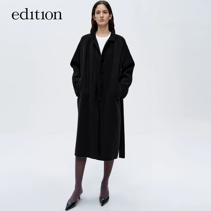 【商场同款】edition2023冬新款牦牛绒绵羊毛双面呢大衣#EBC4OVC023