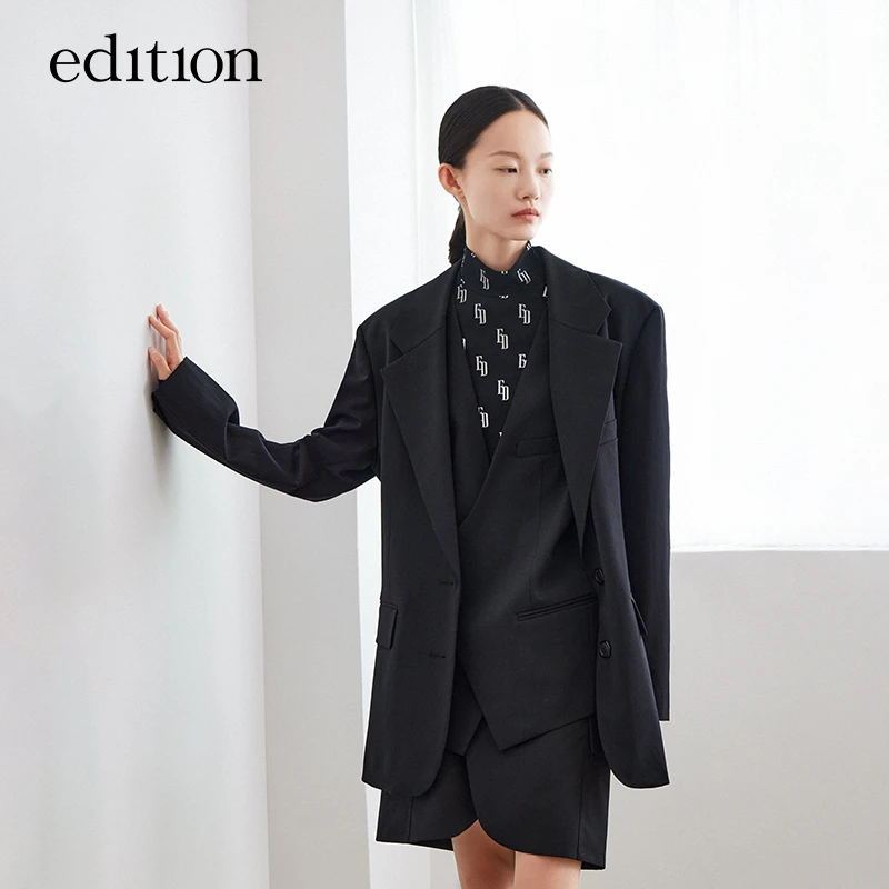 edition半身裙女秋新款精纺西装半裙工装短裙WOOLMARK#EBA3SKT001