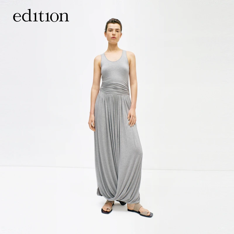 【E+轻生活系列】edition旋转弧形褶皱长裙#EBD2DRS053