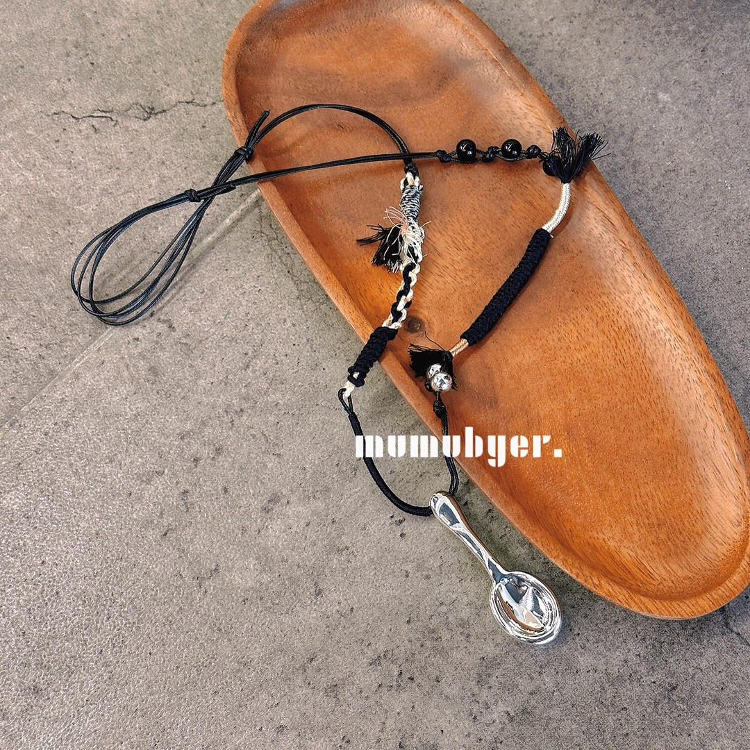 铜布艺项链 MUMUBYER·王鹤棣同款 编绳勺子项链