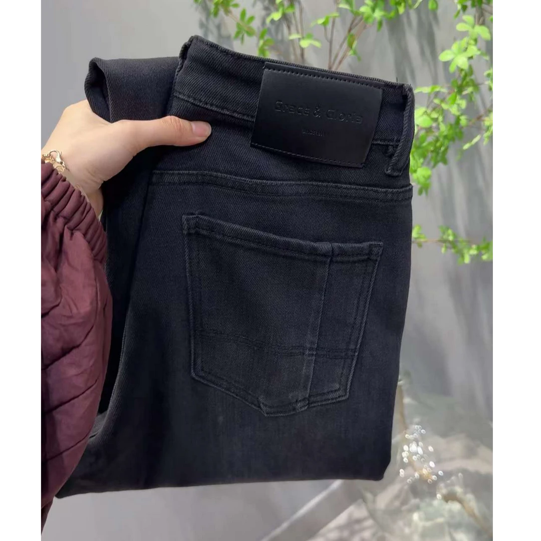 TY5 【黑灰牛】定制款窄版新疆棉显瘦百搭黑灰牛仔裤(裤长98-103起)